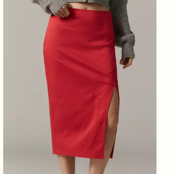 Brand New Maeve Bow Midi Pencil Skirt - Picture 1 of 7